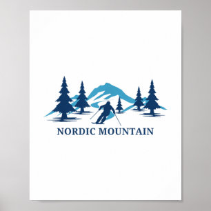 Nordic Mountain Wisconsin Ski Resort Skiing Skier  Poster