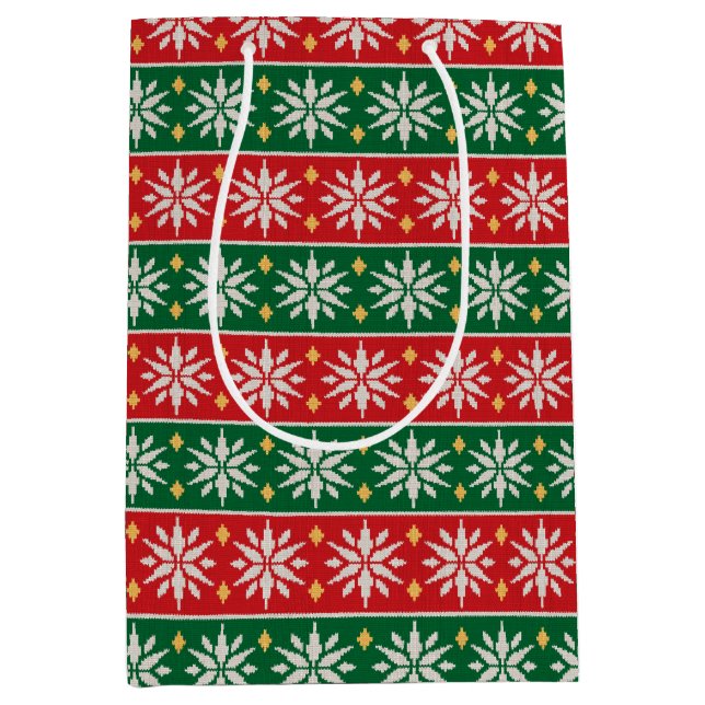 Nordic Noel Knit Medium Gift Bag (Front)