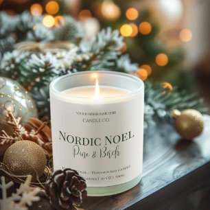 Nordic Noel Pine & Birch Candle Label