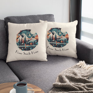 Nordic Pines & Peaks, custom Throw Pillow