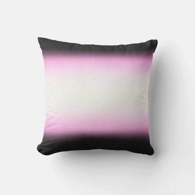Nordic Pink Black|Pink|White Outdoor Pillow (Front)