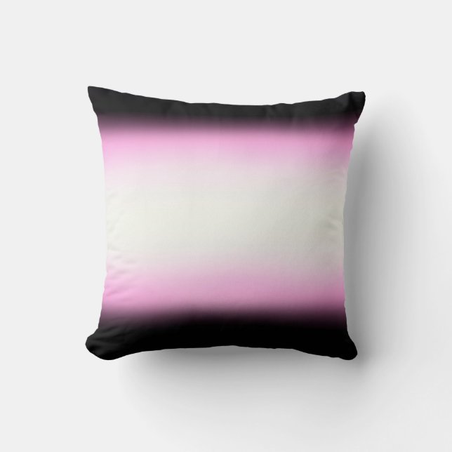 Nordic Pink Black|Pink|White Throw Pillow (Front)