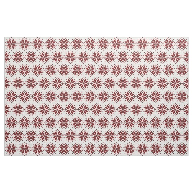 Nordic Pixel Snowflake Christmas Pattern Fabric (Fat Quarter)