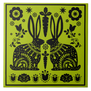 Nordic Rabbit Themed Home Decor Tile
