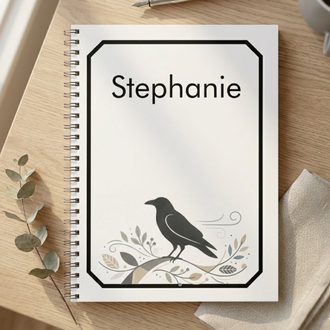 Nordic Raven Name Nature Lover Gift Notebook (Nordic raven personalized notebook)