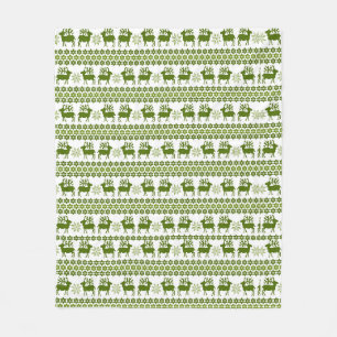 Nordic Reindeer & Snowflakes   Fleece Blanket