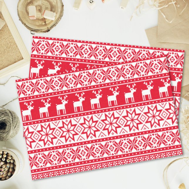Nordic Reindeer Ugly Christmas Sweater Party Tissue Paper (Nordic Reindeer Ugly Christmas Sweater Party Tissue Paper)