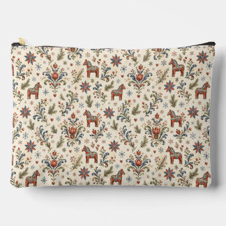 Nordic Rosmaling Norwegian Folk Art Accessory Pouch