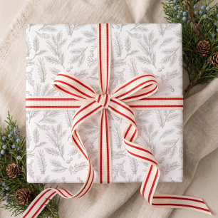 Nordic Rustic Pine Branches & Berries Christmas Wrapping Paper