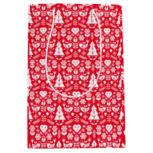 Nordic Scandinavian Christmas Decorations Medium Gift Bag