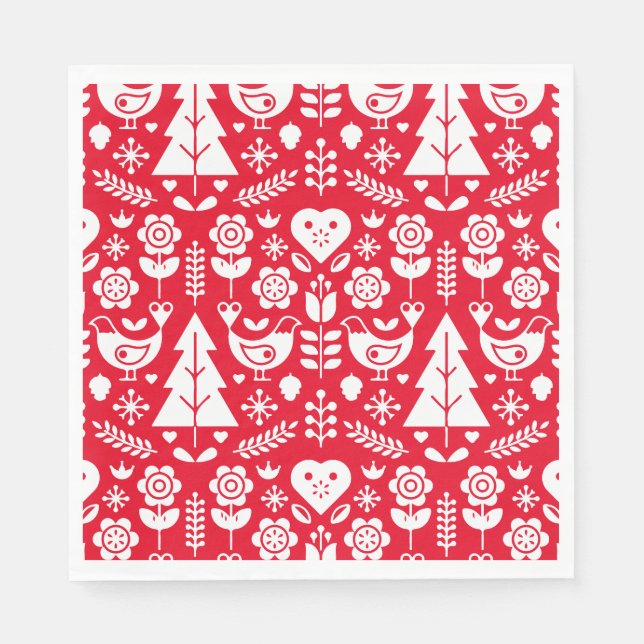 Nordic Scandinavian Christmas Decorations Napkin (Front)