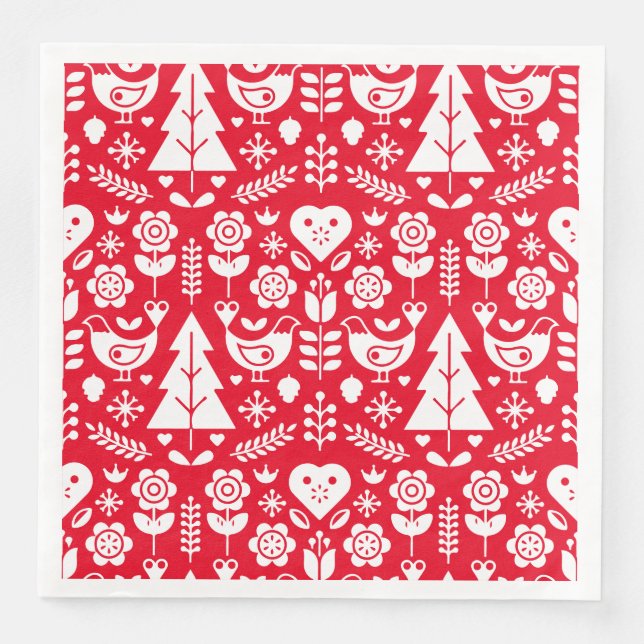 Nordic Scandinavian Christmas Decorations Napkin (Front)