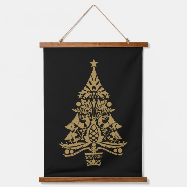 Nordic Scandinavian Christmas Tree Decorations Hanging Tapestry (Front)