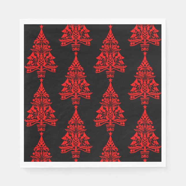 Nordic Scandinavian Christmas Tree Decorations Napkin (Front)