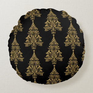 Nordic Scandinavian Christmas Tree Decorations Round Pillow