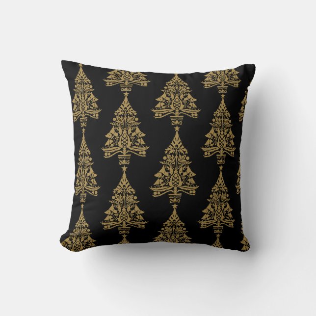 Nordic Scandinavian Christmas Tree Decorations Throw Pillow (Front)
