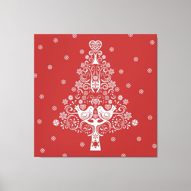 Nordic Scandinavian Christmas Tree Magic Canvas Print (Front)