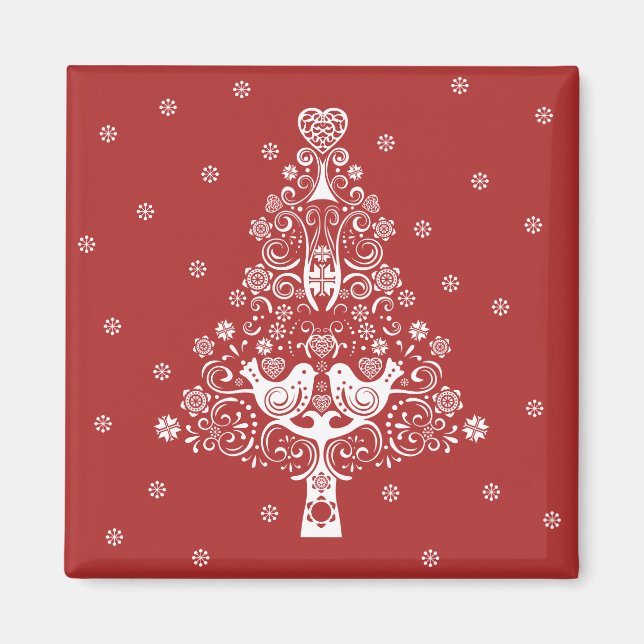 Nordic Scandinavian Christmas Tree Magic Magnet (Front)