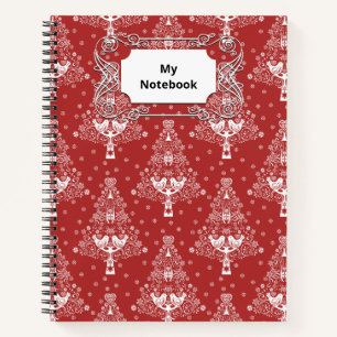 Nordic Scandinavian Christmas Tree Magic Notebook