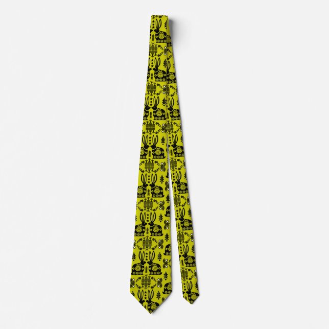 Nordic Scandinavian Folk Art  Tie (Front)