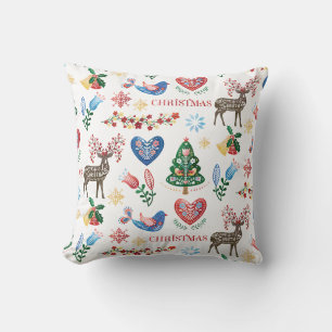 Nordic Scandinavian Style Christmas Pattern Throw Pillow