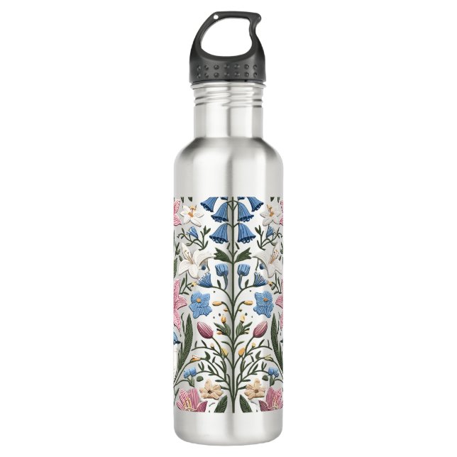 Nordic Serenity  Symphony of Flora and Fauna 710 Ml Water Bottle (Front)