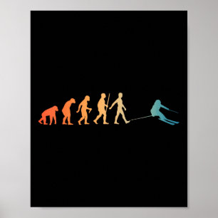 Nordic Ski Art Men Women Snowboard Skier Skiing Lo Poster