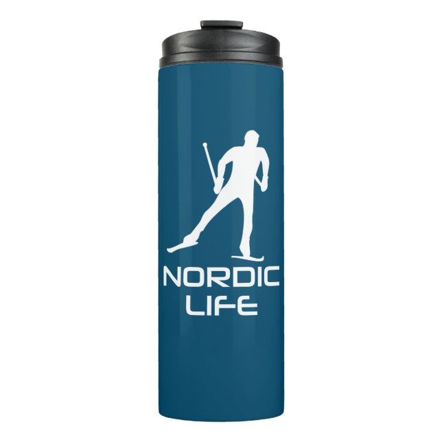 Nordic Skiing Life Thermal Tumbler (Front)