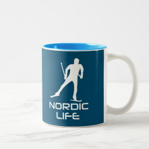 Nordic Skiing Life Two-Tone Coffee Mug