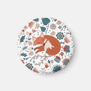 Nordic sleeping fox pattern magnet