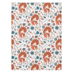 Nordic sleeping fox pattern  tablecloth