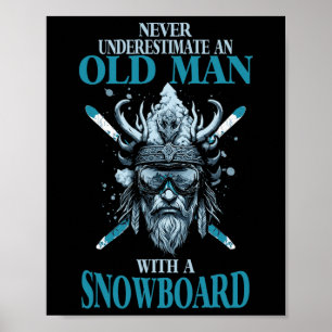 Nordic Snowboarder Snow Fan Snowboarding Ski Mount Poster