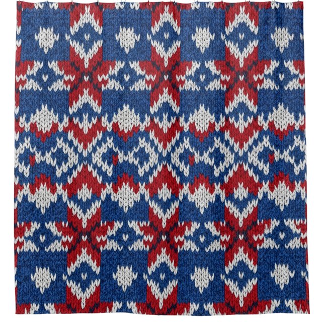 Nordic Snowflake Knit Pattern - Navy, Red, White 2 (Front)