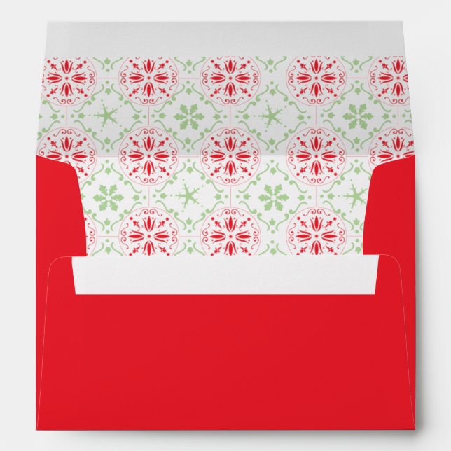Nordic Snowflake Pattern Coordinating Matching 5x7 Envelope (Back (Bottom))