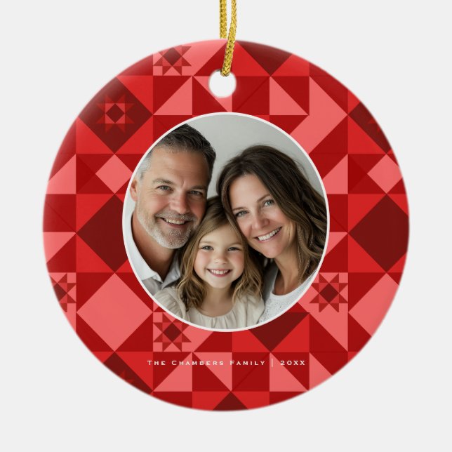 Nordic Star Frame Ceramic Ornament (Front)