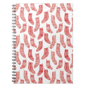 Nordic Stockings Red and White Notebook