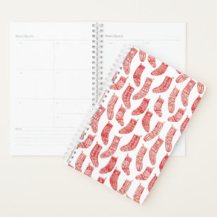 Nordic Stockings Red and White Planner