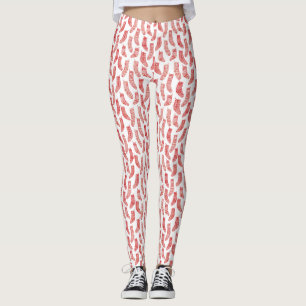 Nordic Stockings Scandinavian Christmas Red White Leggings