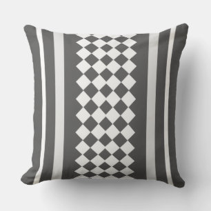 Nordic Stripe Black and White Throw Pillow