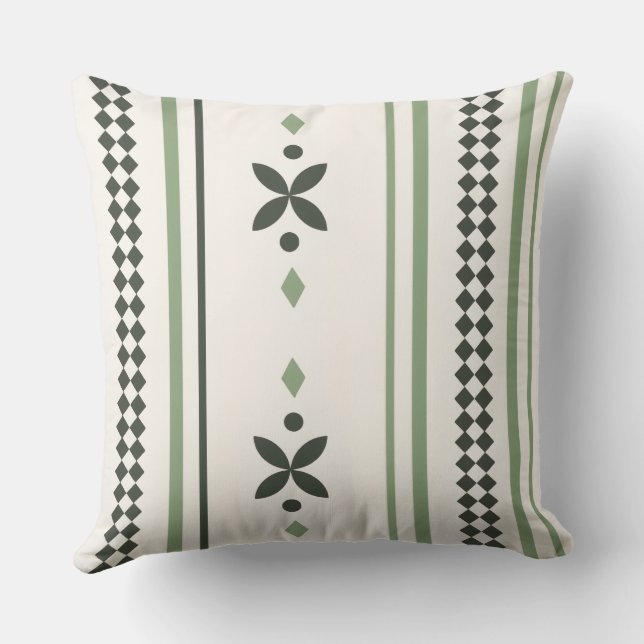Nordic Stripe Garden Throw Pillow (Back)