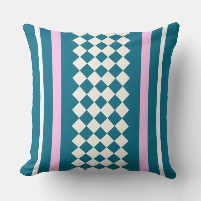 Nordic Stripe Pastel Throw Pillow (Front)