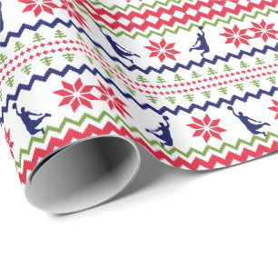 Nordic Style Basketball Player Christmas Wrapping Paper