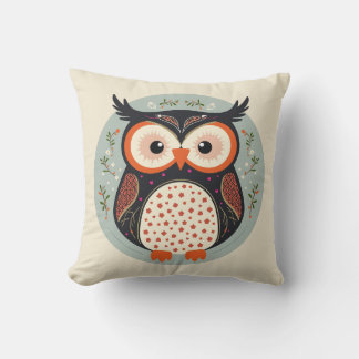 Nordic style owl  throw pillow