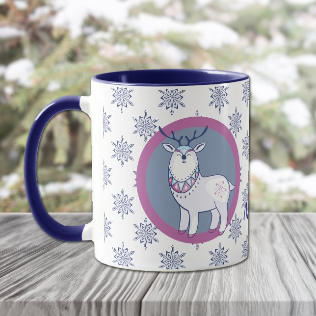 Nordic Style Santa and Reindeer Personalized Mug (Creator Uploaded)