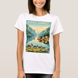 Nordic Summer – Vintage Scandinavian Fjord Travel T-Shirt
