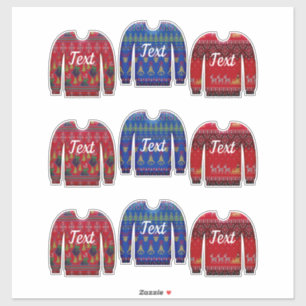 Nordic sweater cute winter ugly sweater red blue
