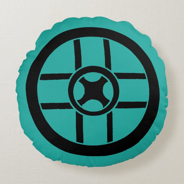 Nordic Symbol: Wheel Cross Round Pillow (Front)