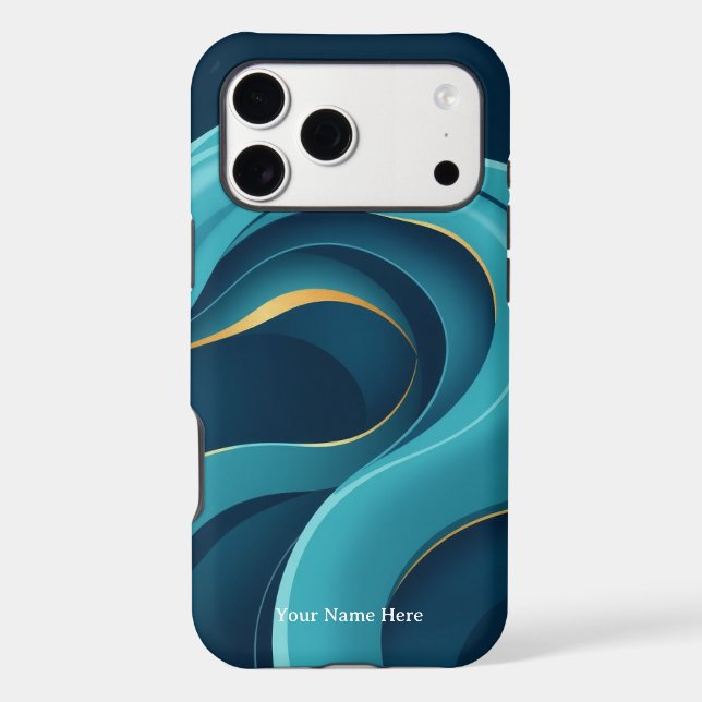 Nordic Tide: Abstract Cobalt Wave Pattern (Back)