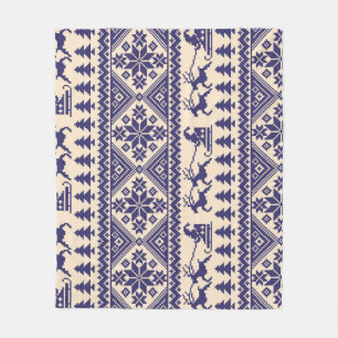 Nordic Tradition: Seamless Pattern Design Fleece Blanket