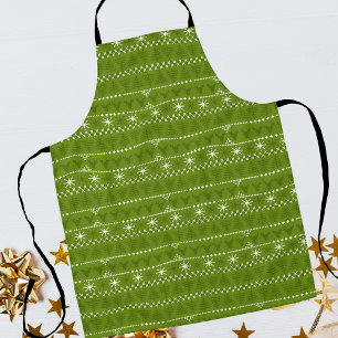 Nordic Trees and Stars Pattern Apron